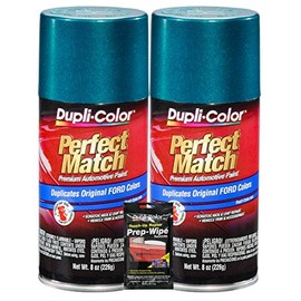 Dupli-Color Pacific Green Metallic Exact-Match Automotive Paint For Ford Vehicles - 8 oz, Bundles with Prep Wipe (3 Items)