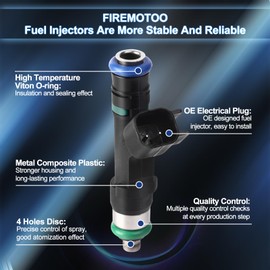 FIREMOTOO Fuel Injectors Pack of 8 4 Holes Compatible with Ford for F150 Flex 2009-2010 Expedition Gas 2009-2014 for Lincoln Navigator Flex 2009-2014 V8 5.4L