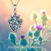 AXELUNA Scottish Thistle Necklace Sterling Silver Shield Abalone Shell Pendant