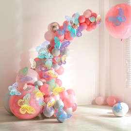 Viiotu 72pcs 3D Butterfly Wall Stickers,3 Size Removable Butterflies with 72 Dot Glue for Nursery Wall,3D Pet Butterfly Decorations for Bedroom Birthday Baby Girl Room (Set 3)