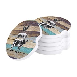 Vibiliyou Wooden Texture Set of 2 Pack Car Coasters for Drinks Durable Absorbent Ceramics Car Accessories Easy Removal of Auto Cup Holders for Various ups Are Stored in The Car