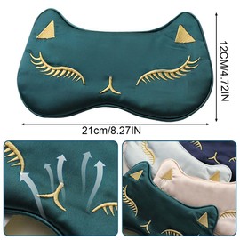 JOCXZI Sleep mask - 2 Pieces Eye Sleep mask Made of Pure Silk, Light Blocking mask, Adjustable Strap, cat Printed Sleep Eye Masks, Suitable for Women, Men, Children