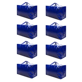 VENO 8 Pack Heavy Duty Oversized Storage Bag for Moving, College Dorm, Traveling, Camping, Christmas Decorations, Packing Supplies, Organizer Tote, Reusable and Sustainable (Blue - Set of 8)