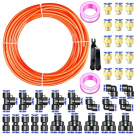 TAILONZ PNEUMATIC Orange 6mm OD 4mm ID Polyurethane PU Air Hose Pipe Tube Kit 32 Meter 100ft