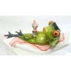 Frog Leisure from artificial stone, ca. 19 x 7 cm