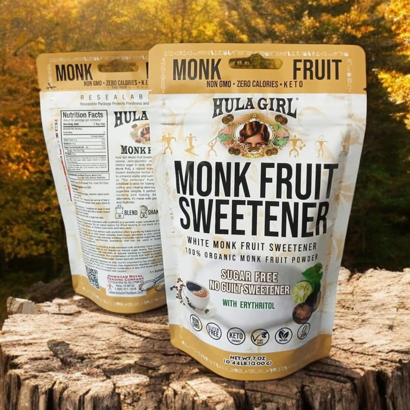 Hula Girl Organic Monk Fruit Extract Sweetener with Erythritol, Net