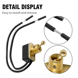 MospdyGear 2Pcs 6A 120V 2-Wire Rocker Toggle Switch, Brass Heavy Duty Toggle Switch, Auto Contacts Switch for Auto Car Boat RV