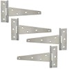 2X Pairs of Galvanised 250mm/10" T-Hinges - Zinc Gate/Trailer/Shed Tee