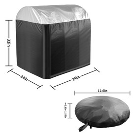 Generator Cover for Outside Rainproof Portable Generator Shed for 5000-10000 Watt Generators Universale Tent Heavy Duty Protection with Arched Roof for Fast Rain Drainage 32*24*24 Inch - Black