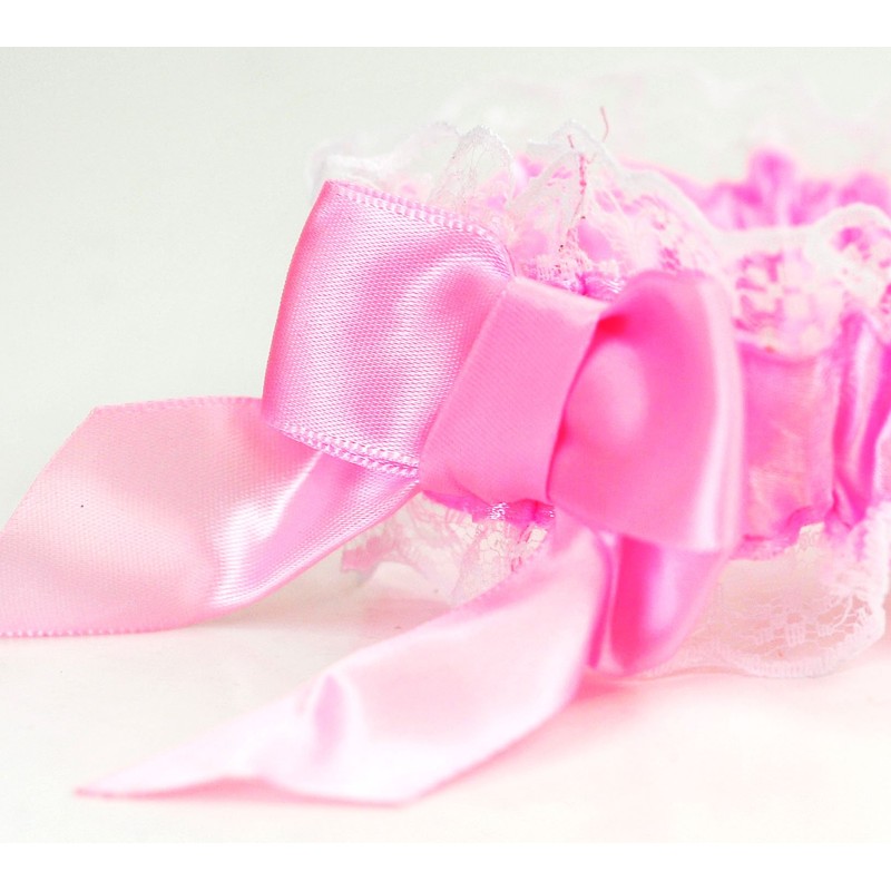 Hen Party Garter White Lace Rose