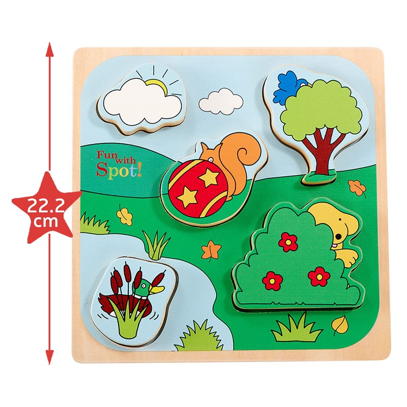 Rainbow Designs SD1701 Shape, Wooden Puzzle, spot The Dog Toy