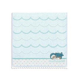 Towel Museum mofusand Poppon Shark Nyan, Towel Handkerchief, Blue, Cute, 43-0220080, Approx. 9.8 x 9.8 inches (25 x 25 cm)