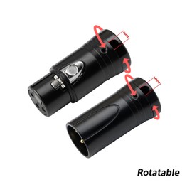 ALL4PRO DIY Low Profile Professional Audio Recording Studio Mixer Board Gold 3 Pin Right Angle 90 Degree Rotatable XLR Male Connector Plug with Wrench for Microphone Cable (Male, 5pcs)