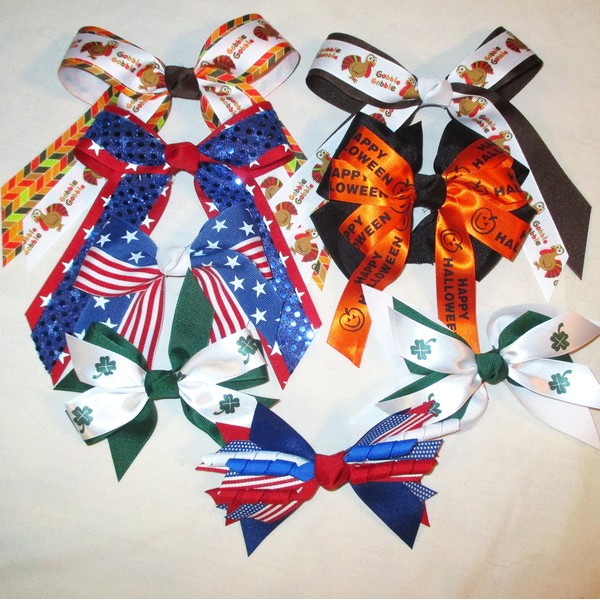 Sublimation Specialties Hairbows, Holiday Assortment, Set of 8, Batch J7,