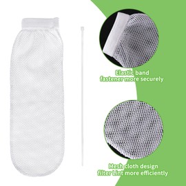 10PCS for Washing Machine Discharge Hoses Washer Lint Catcher, Polyester Mesh Lint Trap Elastic Band Design Lint Traps and 20 Cable Ties Fits Most Washing Machines (White)