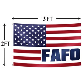 FAFO Flag 2x3FT Funny Dad Mom Flag GEN X 70s 80s Kids Fade Proof Vivid Color 100D Polyester with Brass Grommets For Indoor Outdoor (USA, 2x3)