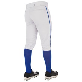 CHAMPRO Boys' Standard Triple Crown 2.0 Baseball Knickers with Braid, White, Royal