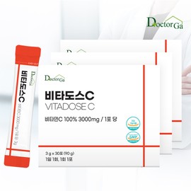 The doctor Vitados C 3000 Pure Vitamin C High Capacity Vitamin C High Capacity Powder Sticks 30 Packets, 3 Pieces / 비타도스C 3000 순수 비타민C 고함량 비타민씨 고용량 분말 가루 스틱 30포, 3개