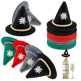 MIYUANGKJ Pack of 12 Oktoberfest Hat Decoration Mini Seppel Hat Small Felt Hat Traditional Hat Table Decoration Bavarian Decoration Party Confetti Felt Hat Decoration for Carnival Oktoberfest Costume