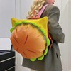 Cheeseburger Backpack, Hamburger Burger - Novelty Funny Yellow Casual Daypack,