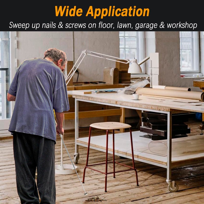 NEOCLICK Telescoping Magnetic Sweeper Pickup Tool, 40” Extendable Magnet Stick