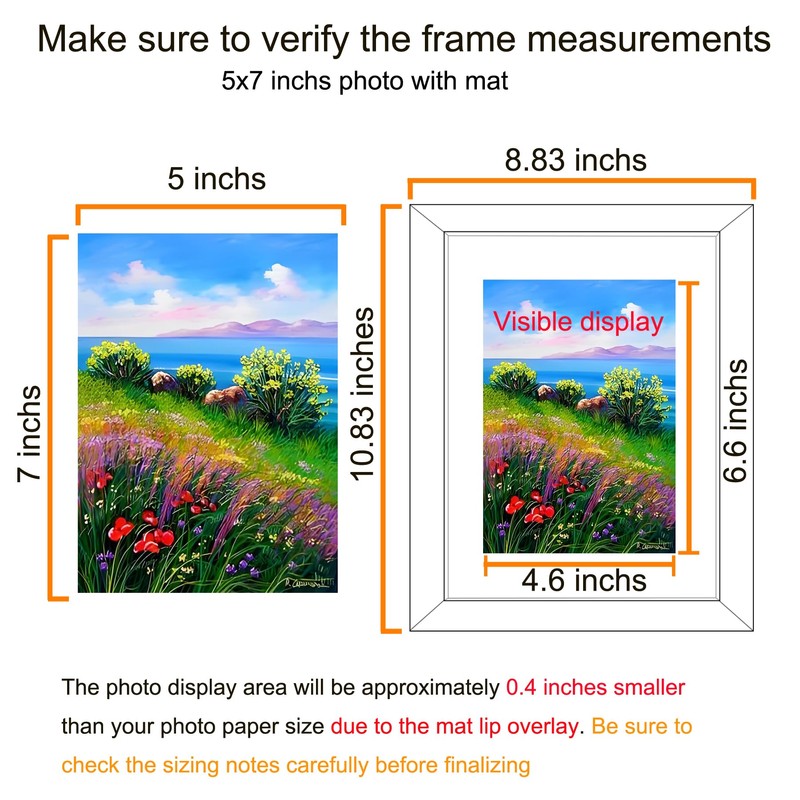 BESCRCL 8x10 Picture Frame Black Set of 6, Display Pictures