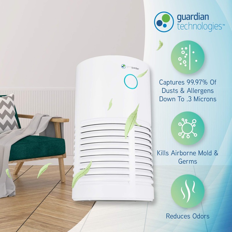 GermGuardian Air Purifier for Home 360° HEPA Filter, for Wildfire