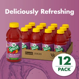 V8 Splash Berry Blend Flavored Juice Beverage, 16 fl oz Bottle (Case of 12)