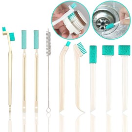 9 Pcs Small Household Cleaning Brushes by ELEMGULY,Deep Detail Crevice Brush Set for Hole, Gap, Corner, Space, Micro Crevice Scrub Cleaner Tool for Bottle, Keyboard, Window, Door Track,1 Sets