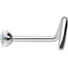 PIERCINGLINE Titanium Nose Piercing Spiral 2 mm Crystal Nostril Piercing