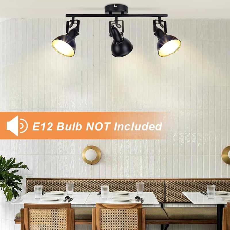 DLLT Ceiling Spotlight Fixture,3-Light Directional Track Lighting, Flush Mount Tracking