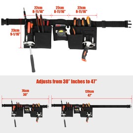 ASNOMY Tool Belt Men and Women, Craftsman Belt with 19 Pockets, Tool Bag for Men, Removable and Adjustable Tool Belt Bag for Electricians, Carpenters, Construction Workers