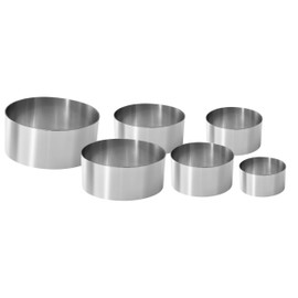 Fackelmann 6-teiliges Set Dessertringe, professionell, Stahl, Silber