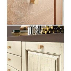 YANGQIHOME 10 Pack Gold Brass Cabinet Knobs, Pull Handle for Bath Kitchen Cabinetry Furniture (Cone)