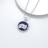 BETHZA Cat Necklace 925 Sterling Silver Genuine Lapis Lazuli Gemstone