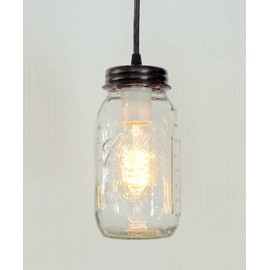 The Lamp Goods Mason Jar Light Fixture Pendant Hanging - Farmhouse Lighting Kitchen Bathroom Industrial Cottage Chandelier Flush Mount Cabin