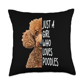 Just A Girl Who Loves Poodle Throw Pillow