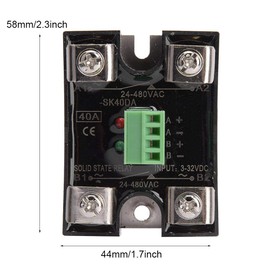 Channel DC Control Channel AC Solid State Relay 24-480VAC Single Phase DC-AC SSR Relay Module(40A(BERM-SK40DA))
