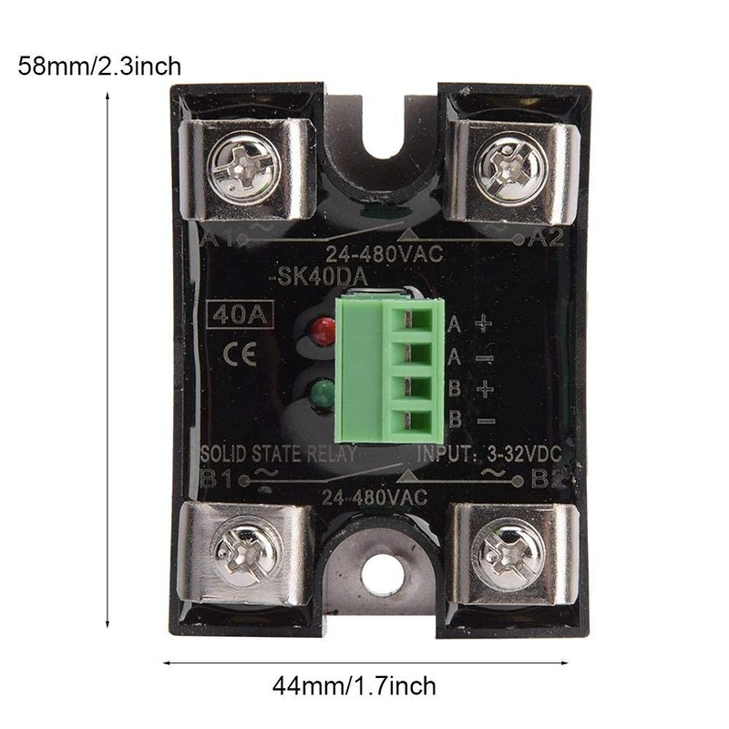 Channel DC Control Channel AC Solid State Relay 24-480VAC Single