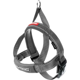 EzyDog Quick Fit Dog Harness – No Pull Harness for Training, Everyday Walking, and Easy Control - Adjustable Fit, Reflective, and Padded (Large, Gray)