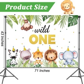 Wild One Backdrop Banner Jungle Safari 1st Birthday Backdrop Jungle Animals Wild One Birthday Decoration