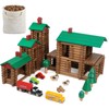 Wondertoys 456Pcs Big Villa Wooden Log Set Real Wood Logs