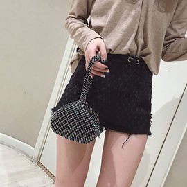 Women Evening Bag Clutch Rhinestone Purse Bling Glitter Handbags for Wedding Party Prom (Black)