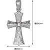Leilani Hawaiian Jewelry Cross Scroll Engraved Pendant Necklace, Men's, Silver