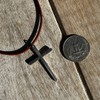 Silver Thin Simple Cross Necklace - Catholic Men Jewelry, Women