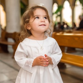 fish - Girl’s 925 Sterling Silver Guardian Angel Pendant Christening Ring Christening Gift Pink Gift Box Christian Gifts