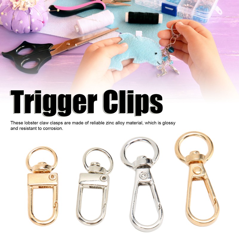 40Pcs Lobster Claw Clasps Zinc Alloy Gold Silver Color Glossy