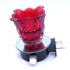 Red Leaves Glass Plugin Aroma Warmer Lamp with Dish for