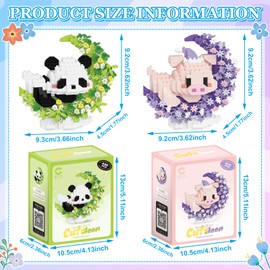 VEQENIFY Panda Building Blocks Set, Mini Clamping Blocks, Panda Animal Building Block Set, Mini Building Blocks, Cute Bricks, Clamping Blocks, Animal Set, Gifts for Adults, Children, for Children from
