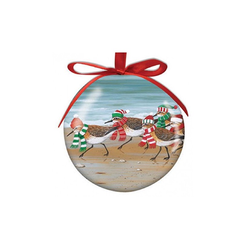 Cape Shore Sandpiper Design Hanging Ball Ornament High Gloss Resin